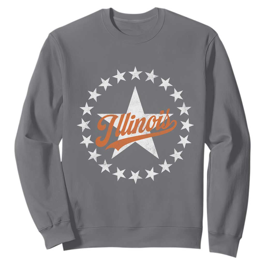 Illinois Varsity Script Sport 21 Stars Jersey Style Sweatshirt