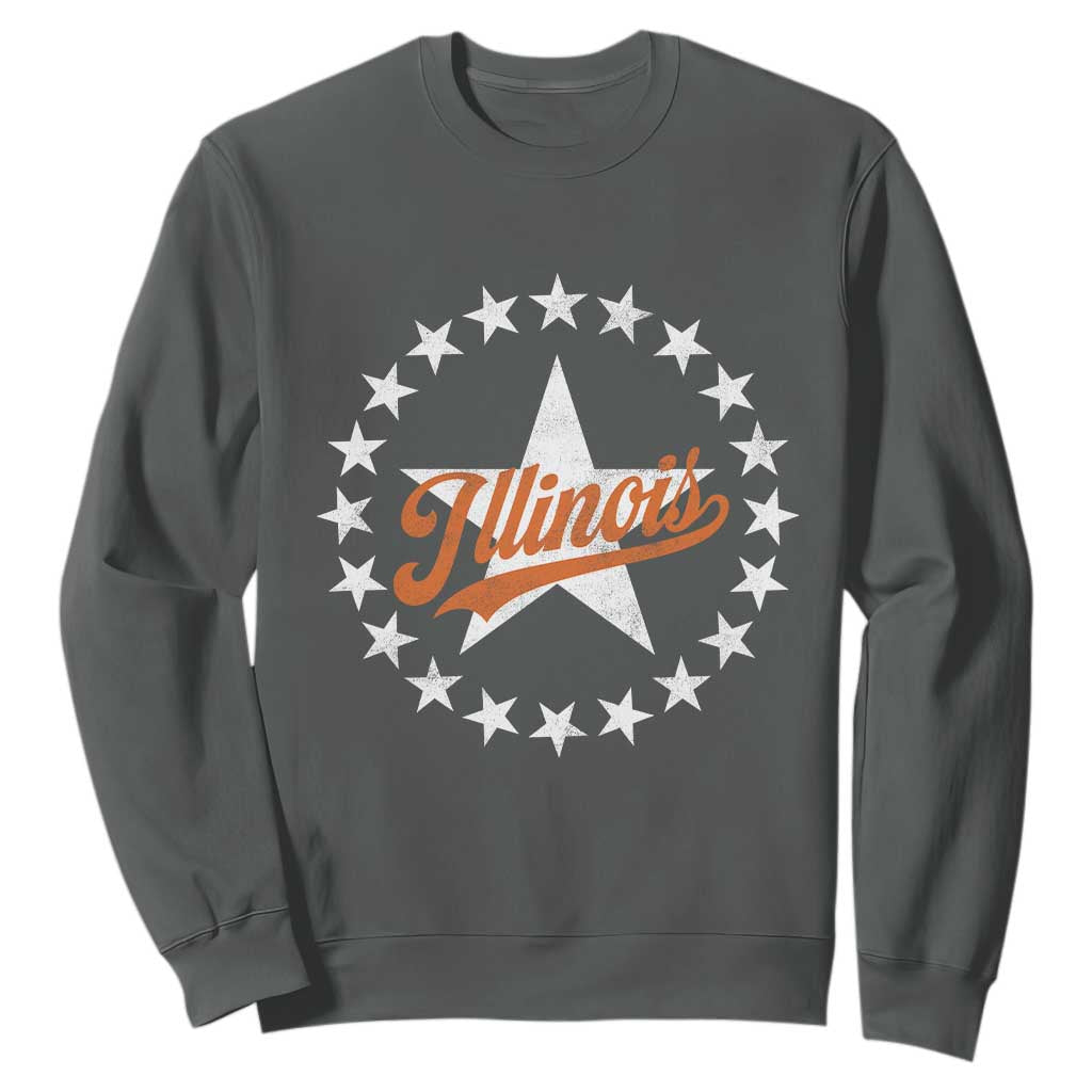 Illinois Varsity Script Sport 21 Stars Jersey Style Sweatshirt