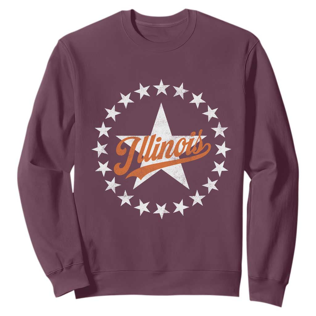 Illinois Varsity Script Sport 21 Stars Jersey Style Sweatshirt
