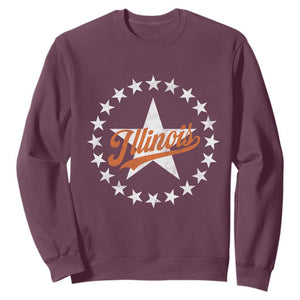 Illinois Varsity Script Sport 21 Stars Jersey Style Sweatshirt