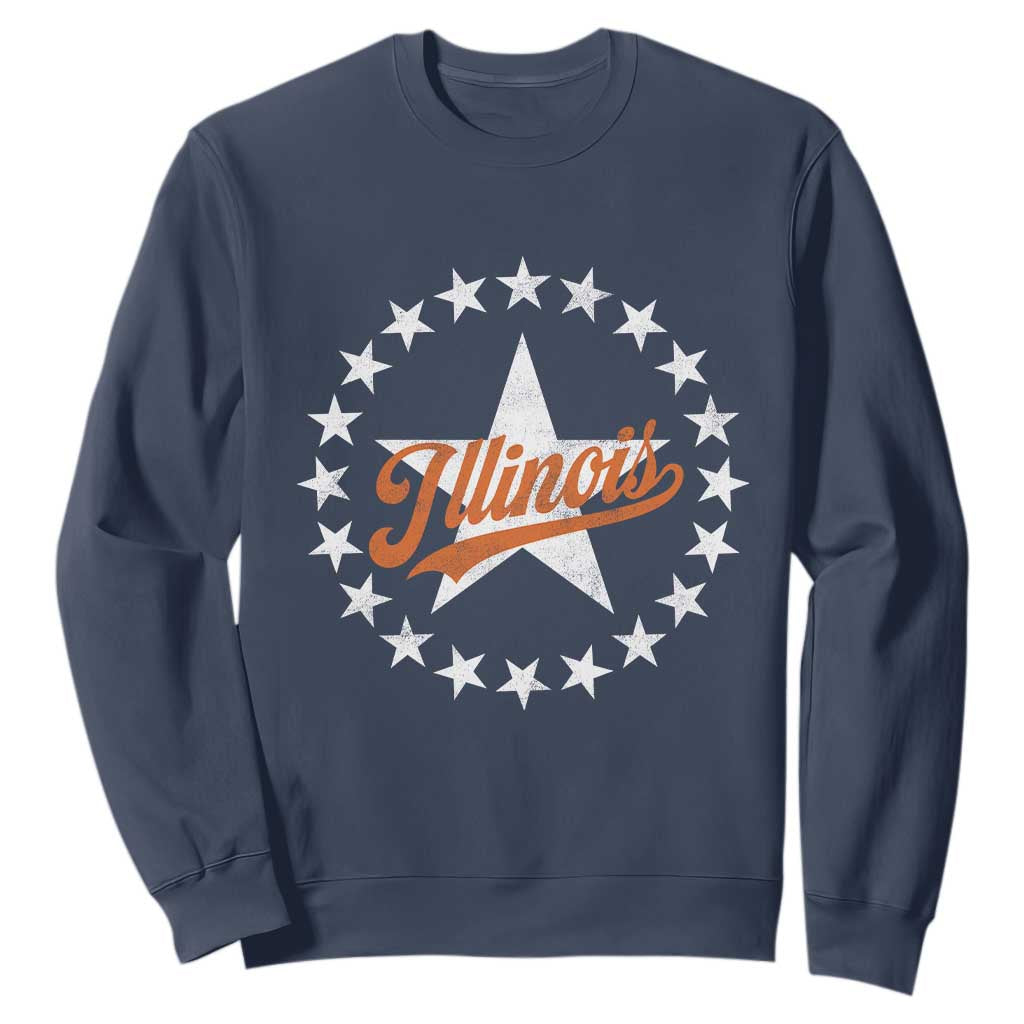 Illinois Varsity Script Sport 21 Stars Jersey Style Sweatshirt