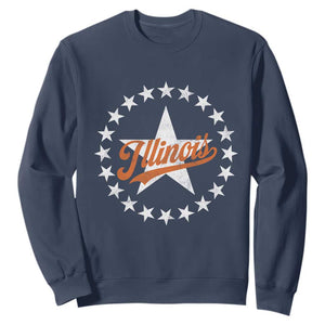 Illinois Varsity Script Sport 21 Stars Jersey Style Sweatshirt