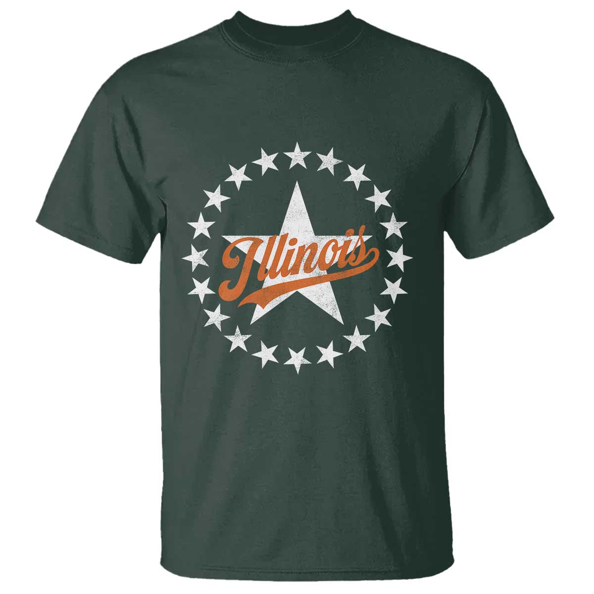 Illinois Varsity Script Sport 21 Stars Jersey Style T Shirt