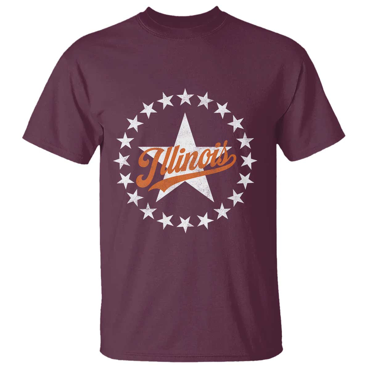 Illinois Varsity Script Sport 21 Stars Jersey Style T Shirt