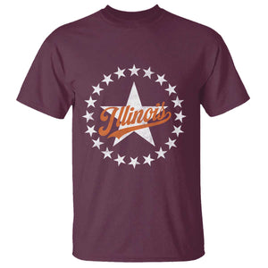 Illinois Varsity Script Sport 21 Stars Jersey Style T Shirt