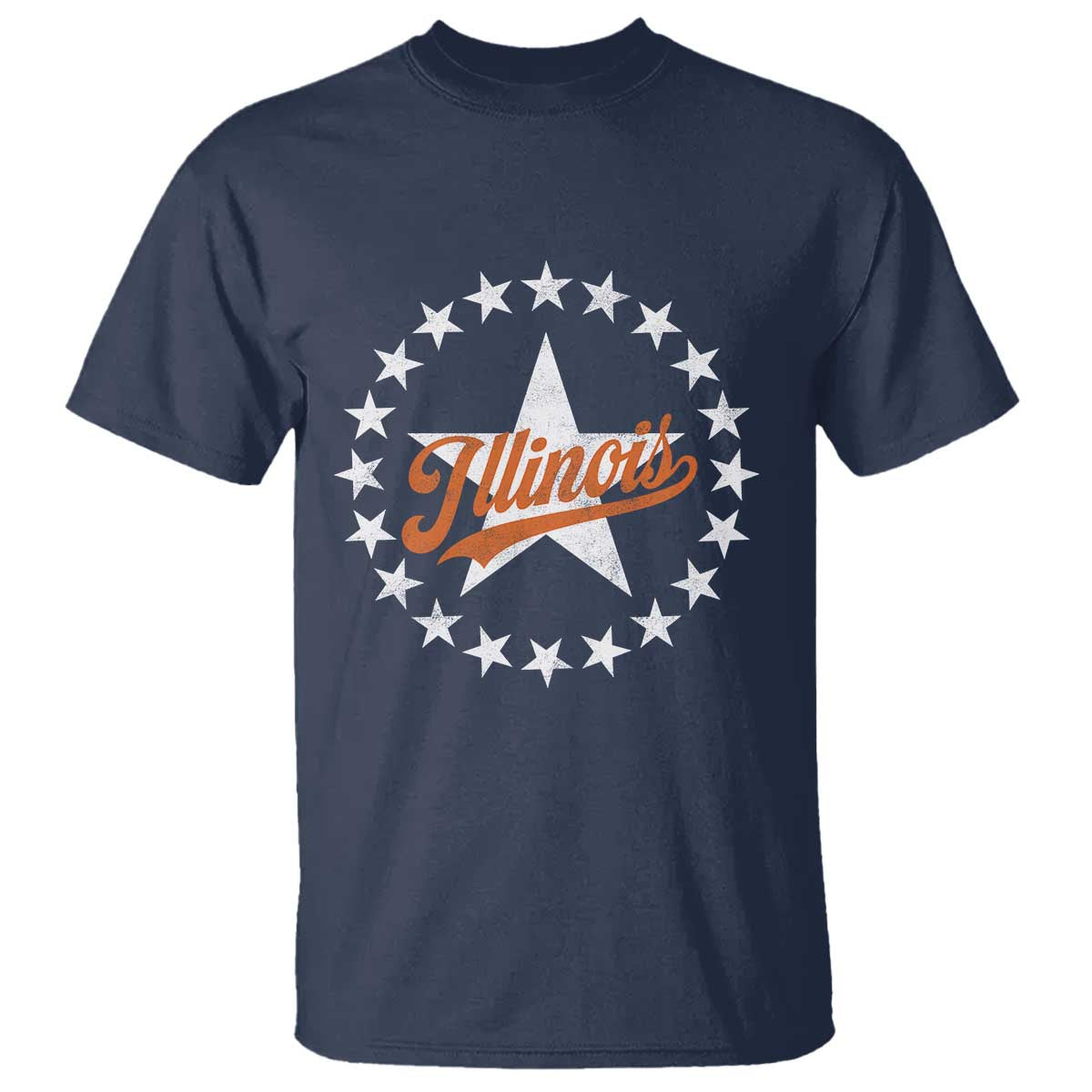 Illinois Varsity Script Sport 21 Stars Jersey Style T Shirt