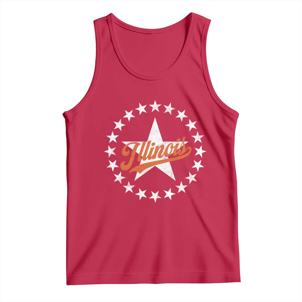 Illinois Varsity Script Sport 21 Stars Jersey Style Tank Top