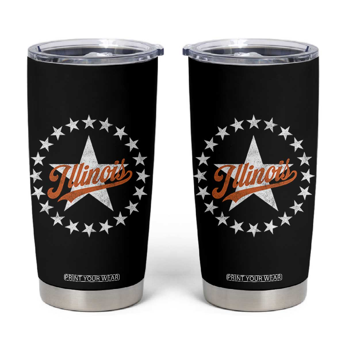 Illinois Varsity Script Sport 21 Stars Jersey Style Tumbler Cup