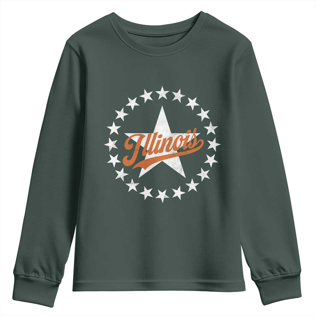 Illinois Varsity Script Sport 21 Stars Jersey Style Youth Sweatshirt