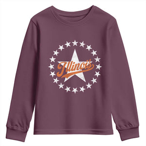 Illinois Varsity Script Sport 21 Stars Jersey Style Youth Sweatshirt