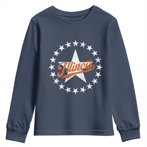 Illinois Varsity Script Sport 21 Stars Jersey Style Youth Sweatshirt