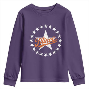 Illinois Varsity Script Sport 21 Stars Jersey Style Youth Sweatshirt