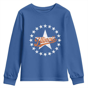 Illinois Varsity Script Sport 21 Stars Jersey Style Youth Sweatshirt