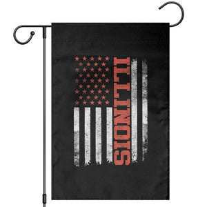 Illinois Pride Garden Flag Vintage American Flag Distressed Varsity Aesthetic Letters IL State TS11 Black Print Your Wear