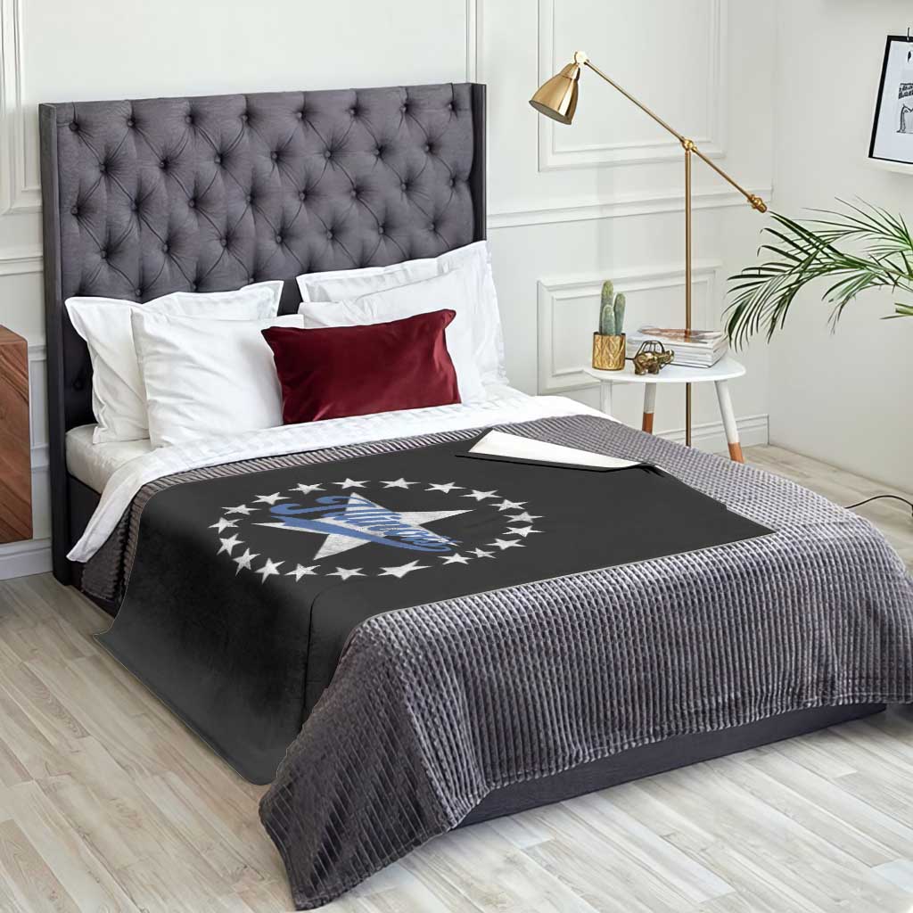 Illinois Varsity Script Sport 21 Stars Vintage Jersey Style Throw Blanket