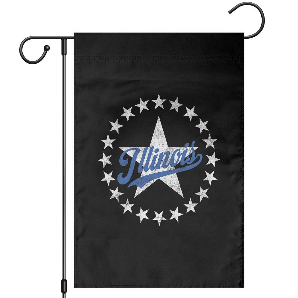 Illinois Varsity Script Sport 21 Stars Vintage Jersey Style Garden Flag