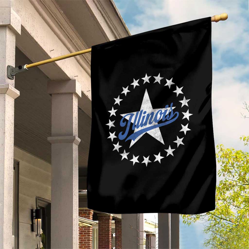 Illinois Varsity Script Sport 21 Stars Vintage Jersey Style Garden Flag