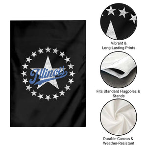 Illinois Varsity Script Sport 21 Stars Vintage Jersey Style Garden Flag