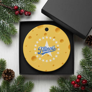 Illinois Varsity Script Sport 21 Stars Vintage Jersey Style Ceramic Ornament