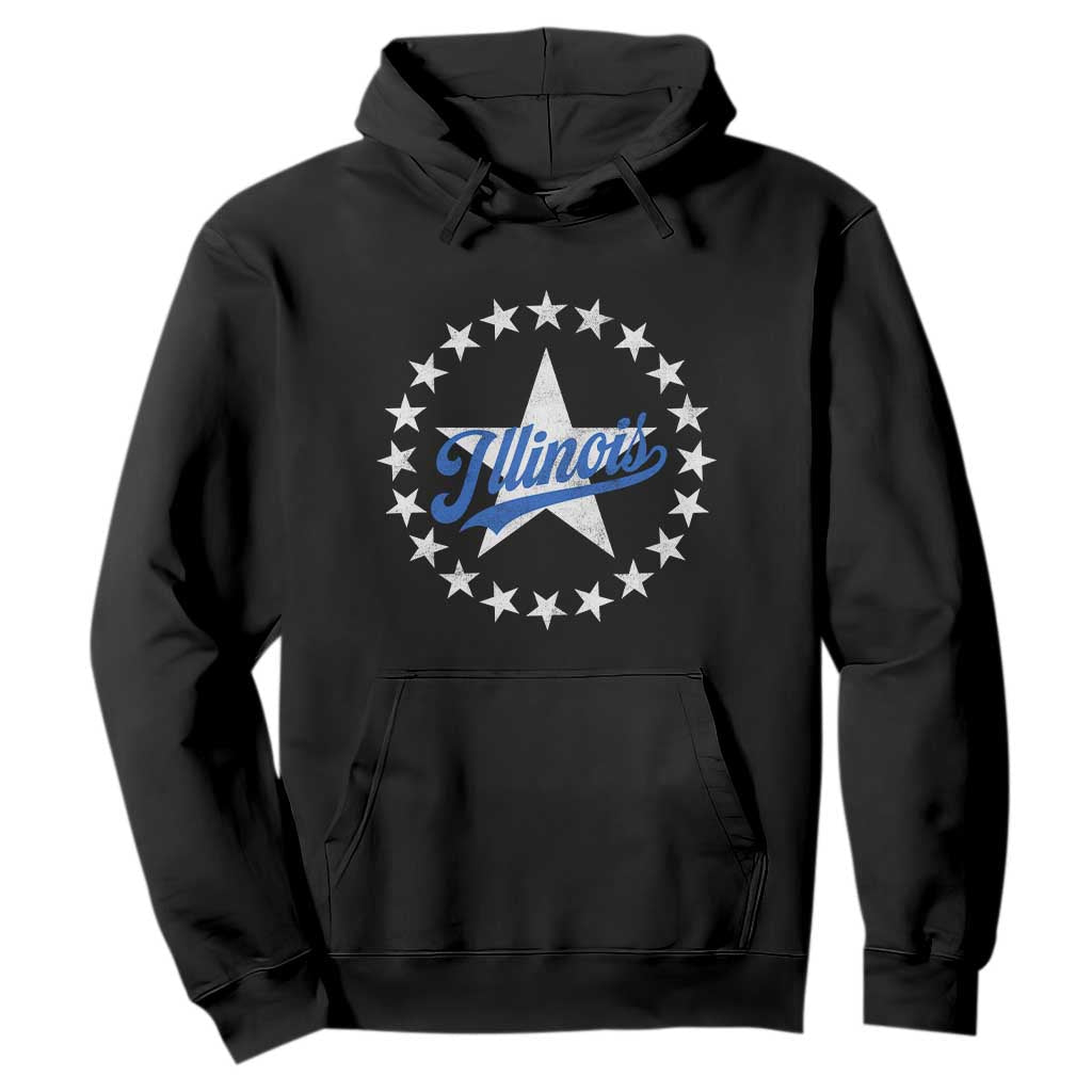 Illinois Varsity Script Sport 21 Stars Vintage Jersey Style Hoodie