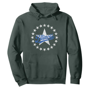 Illinois Varsity Script Sport 21 Stars Vintage Jersey Style Hoodie
