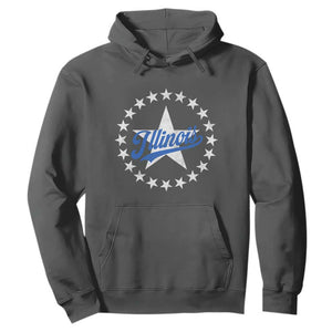 Illinois Varsity Script Sport 21 Stars Vintage Jersey Style Hoodie