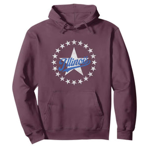 Illinois Varsity Script Sport 21 Stars Vintage Jersey Style Hoodie