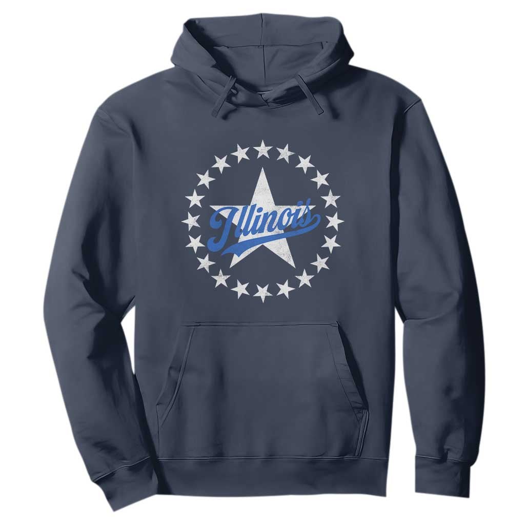 Illinois Varsity Script Sport 21 Stars Vintage Jersey Style Hoodie