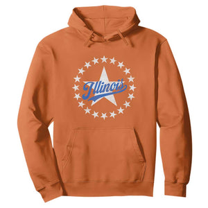 Illinois Varsity Script Sport 21 Stars Vintage Jersey Style Hoodie