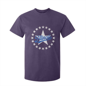 Illinois Varsity Script Sport 21 Stars Vintage Jersey Style T Shirt For Kid