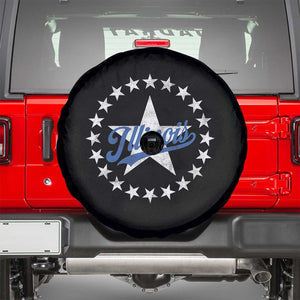 Illinois Varsity Script Sport 21 Stars Vintage Jersey Style Spare Tire Cover