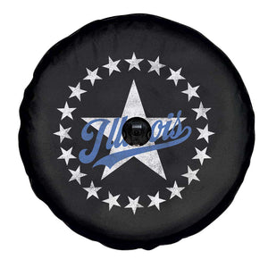 Illinois Varsity Script Sport 21 Stars Vintage Jersey Style Spare Tire Cover