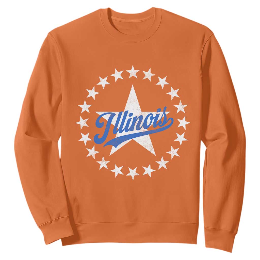 Illinois Varsity Script Sport 21 Stars Vintage Jersey Style Sweatshirt
