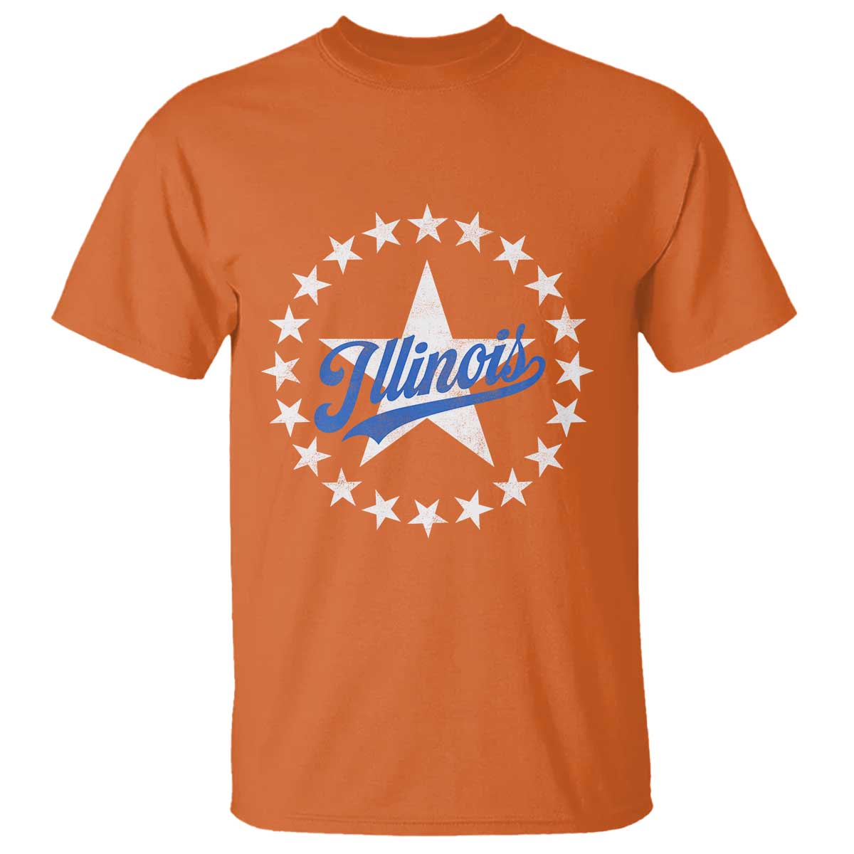 Illinois Varsity Script Sport 21 Stars Vintage Jersey Style T Shirt