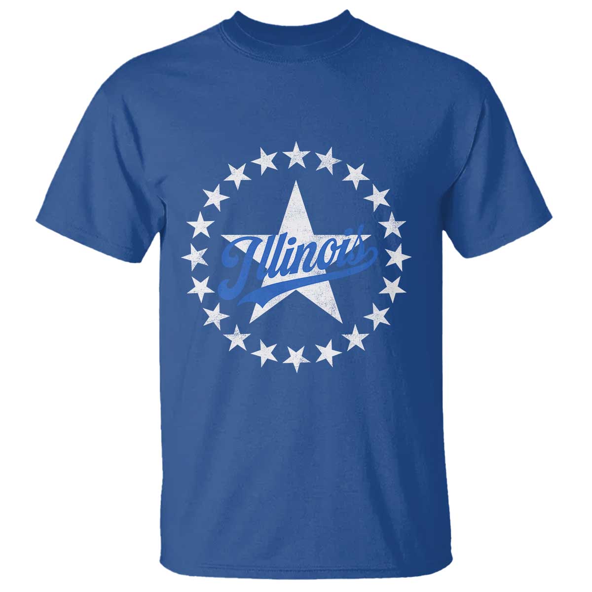Illinois Varsity Script Sport 21 Stars Vintage Jersey Style T Shirt