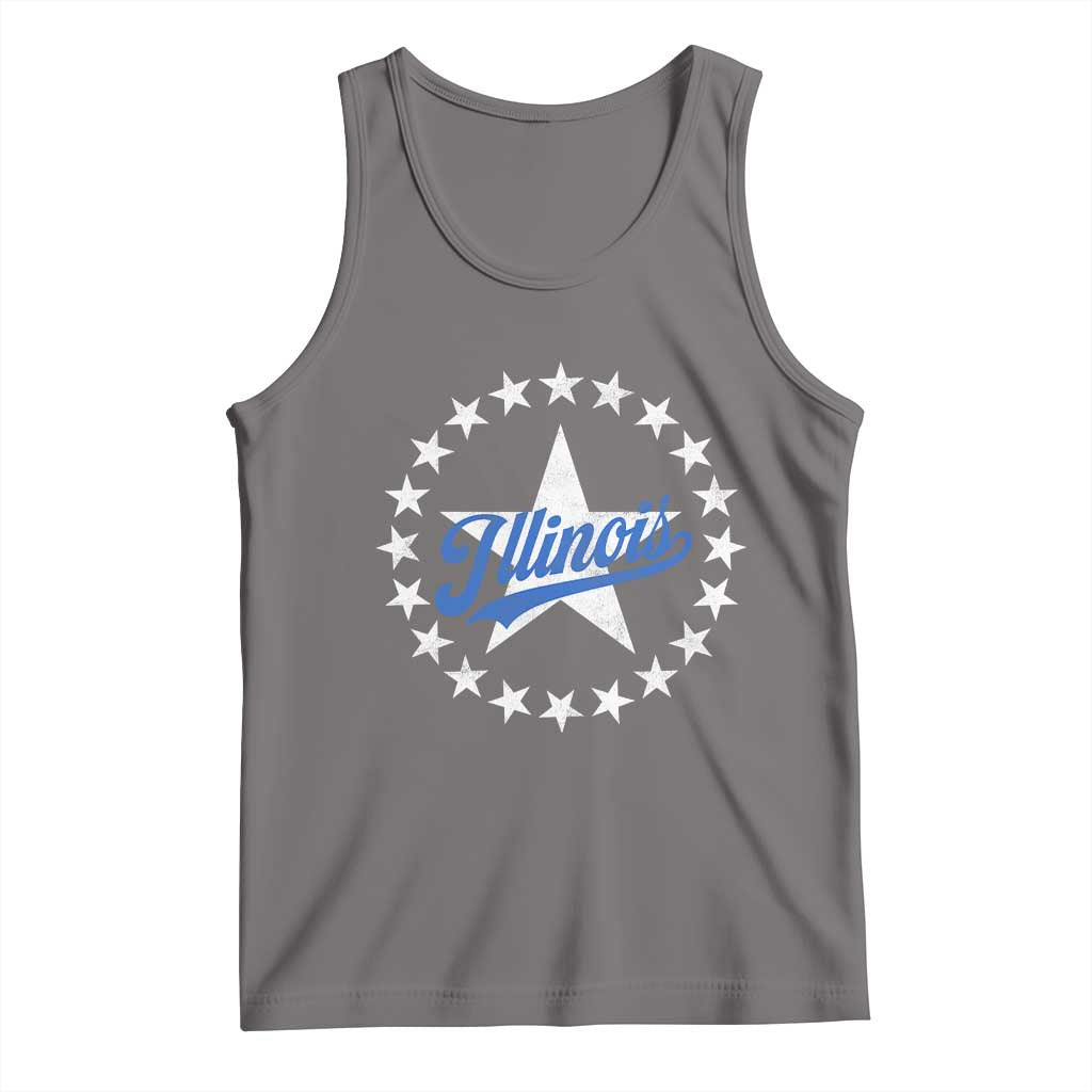 Illinois Varsity Script Sport 21 Stars Vintage Jersey Style Tank Top