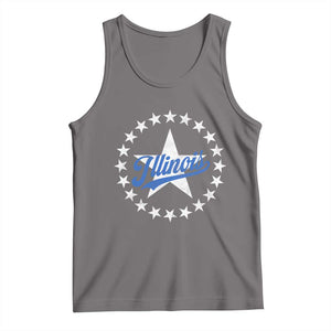 Illinois Varsity Script Sport 21 Stars Vintage Jersey Style Tank Top