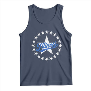 Illinois Varsity Script Sport 21 Stars Vintage Jersey Style Tank Top