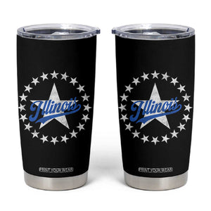 Illinois Varsity Script Sport 21 Stars Vintage Jersey Style Tumbler Cup