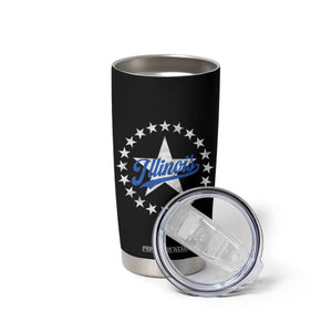 Illinois Varsity Script Sport 21 Stars Vintage Jersey Style Tumbler Cup