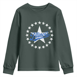 Illinois Varsity Script Sport 21 Stars Vintage Jersey Style Youth Sweatshirt