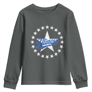 Illinois Varsity Script Sport 21 Stars Vintage Jersey Style Youth Sweatshirt