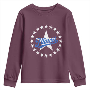 Illinois Varsity Script Sport 21 Stars Vintage Jersey Style Youth Sweatshirt