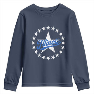 Illinois Varsity Script Sport 21 Stars Vintage Jersey Style Youth Sweatshirt