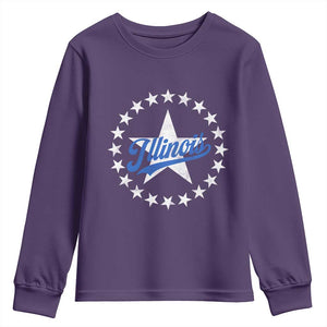 Illinois Varsity Script Sport 21 Stars Vintage Jersey Style Youth Sweatshirt