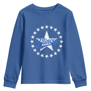Illinois Varsity Script Sport 21 Stars Vintage Jersey Style Youth Sweatshirt