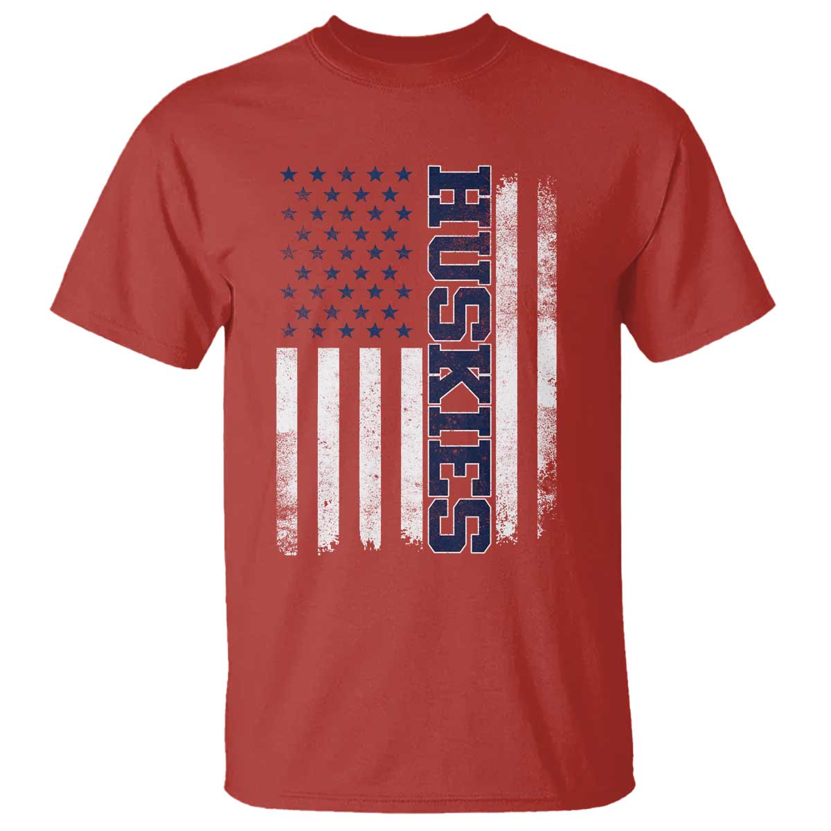 Husky Lover Sports Varsity Aesthetic Letters Vintage American Flag T Shirt TS11 Red Print Your Wear