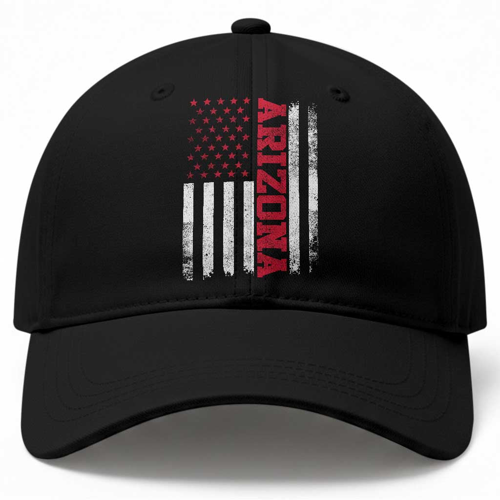 Arizona Pride Baseball Cap Vintage American Flag Distressed Varsity Aesthetic Letters AZ State TS11 Print Your Wear