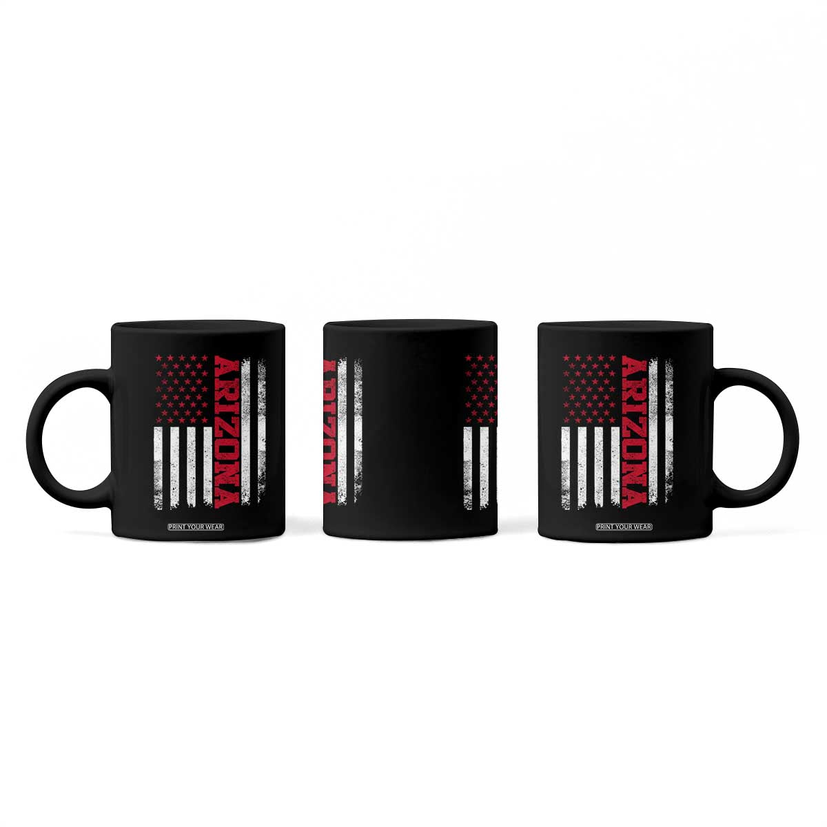 Arizona Pride Coffee Mug Vintage American Flag Distressed Varsity Aesthetic Letters AZ State TS11 Print Your Wear