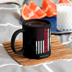 Arizona Pride Coffee Mug Vintage American Flag Distressed Varsity Aesthetic Letters AZ State TS11 Print Your Wear